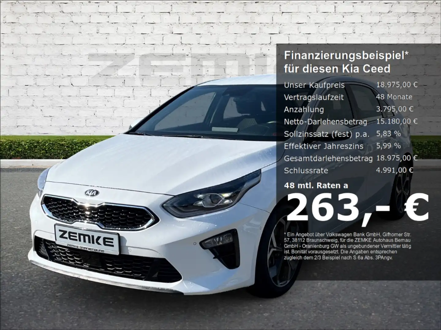 Kia Ceed / cee'd 1.5 T-GDI Spirit Navi LED ACC Apple CarPlay Androi Weiß - 1