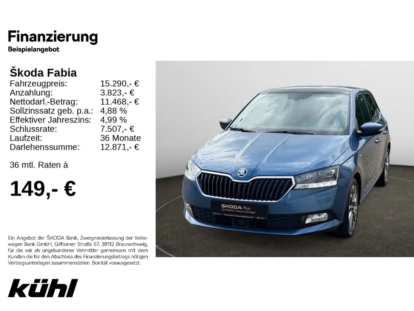 Skoda Fabia 1.0 TSI Clever Blau - 1