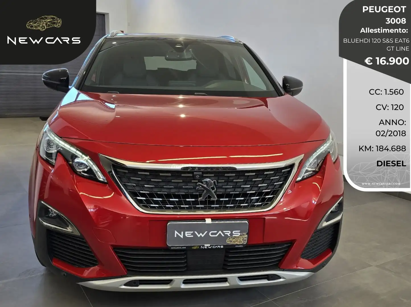 Peugeot 3008 3008 II 2016 1.6 bluehdi GT Line s Rosso - 1