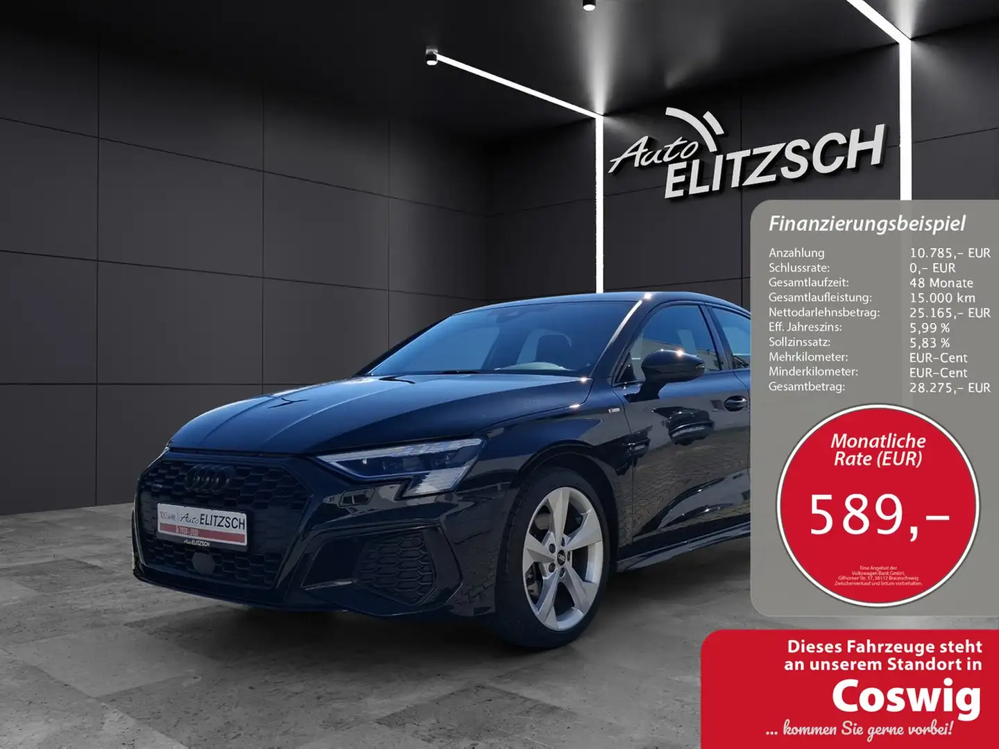 Audi A3 Limousine 40 TFSI quattro S-line S-tronic Matri... Schwarz - 1