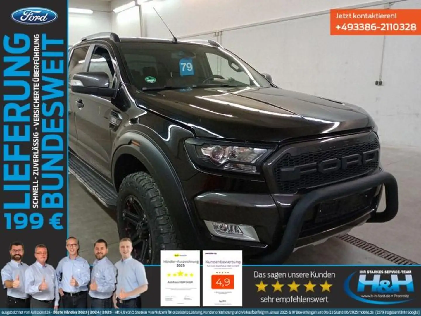 Ford Ranger 3.2 Aut 4x4 Wildtrak AHK+StylingPaket Black - 1