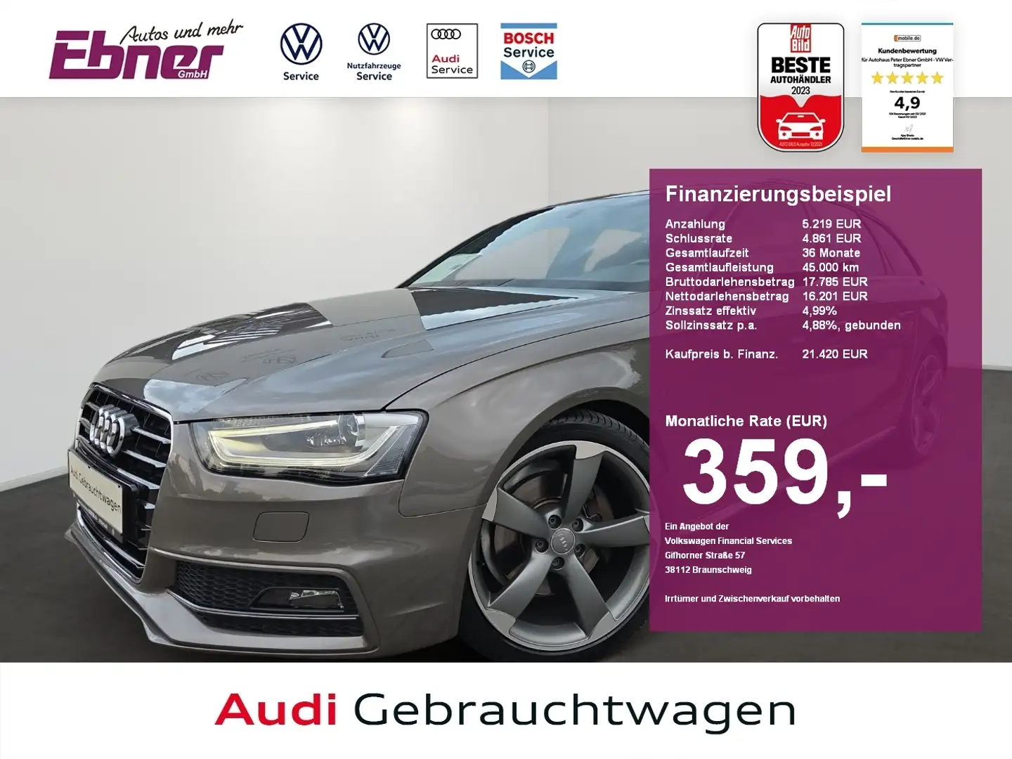 Audi A4 Avant S-LINE SELECTION 2.0TFSI 225PS QUATTRO 6.GAN Gris - 1