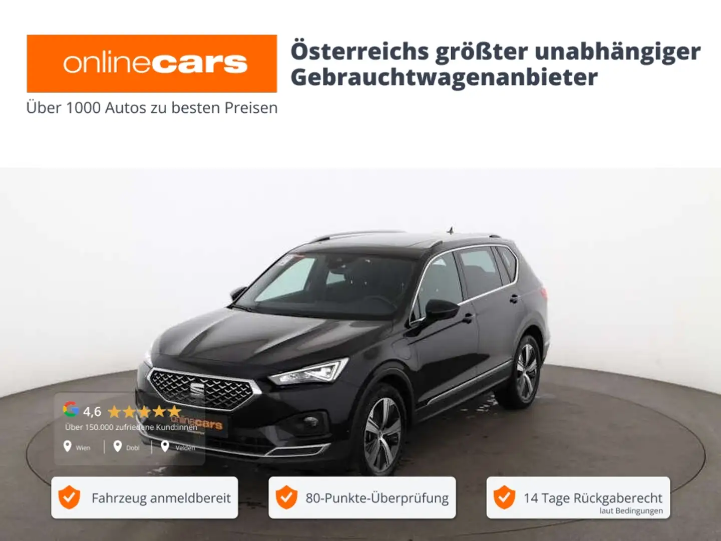 SEAT Tarraco 1.4 Xcellence PHEV Aut LED SKY 360-CAM Schwarz - 1