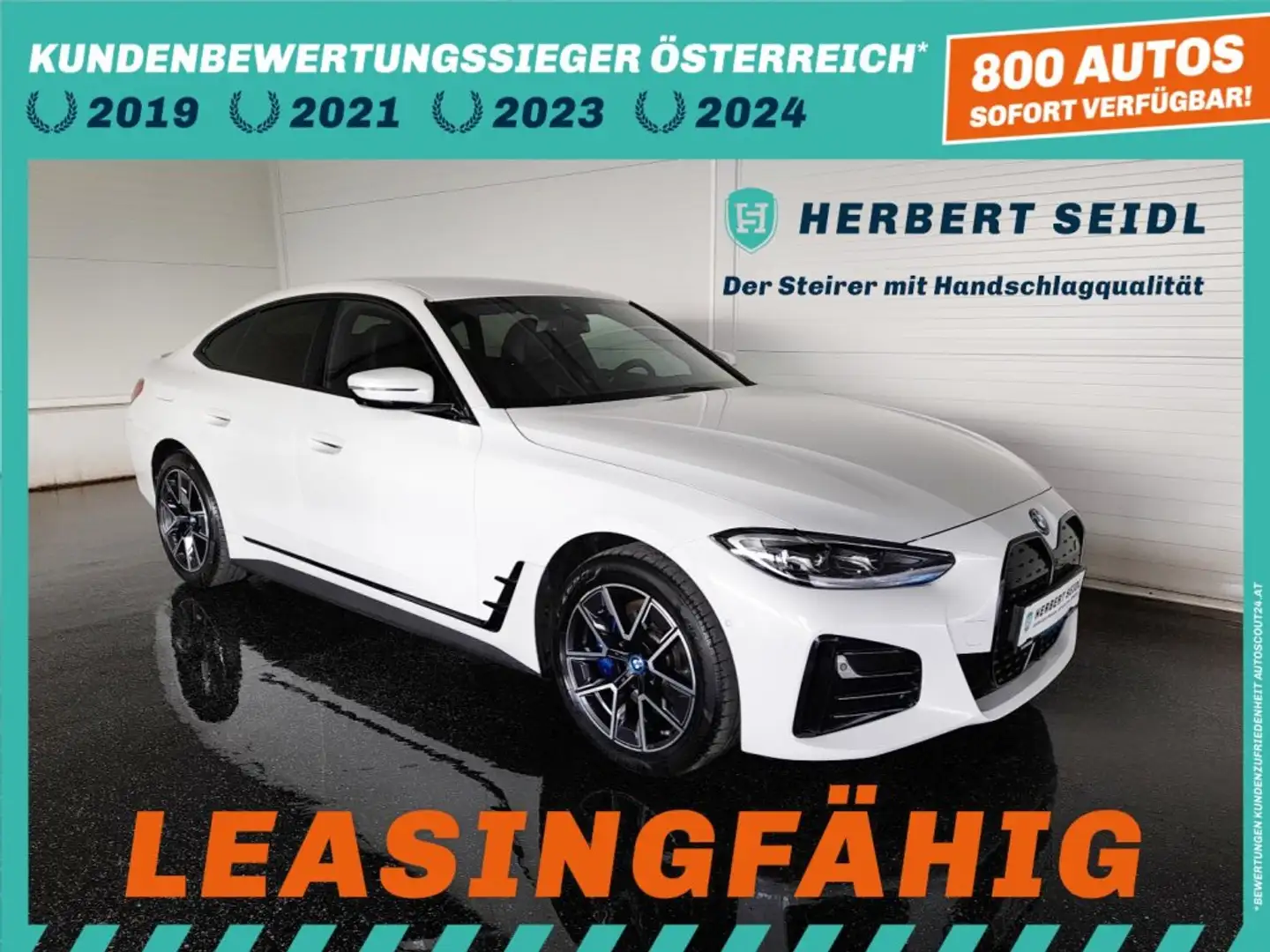 BMW i4 GC M-SPORT eDrive40 80,7kWh Aut. *VOLL LED & FLA / NAVI / ACC / 360° KAMERA / E-SPORT & MEMORY / DCC / 3- ZONEN-KLIMA* Weiß - 1