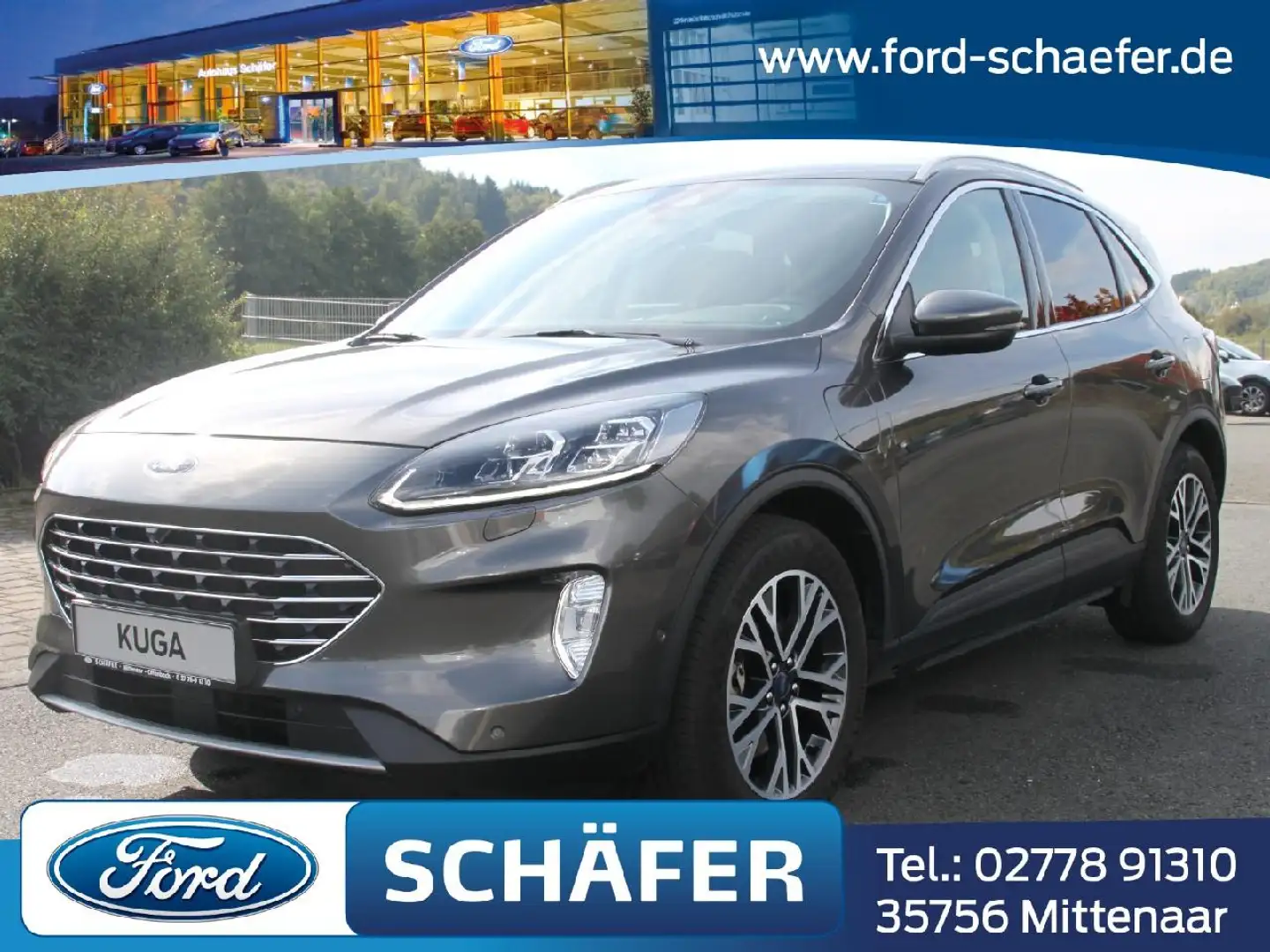 Ford Kuga Plug-In Hybrid Titanium X+SHZ+AHK+LHZ+LMF+RFK+ Gris - 1