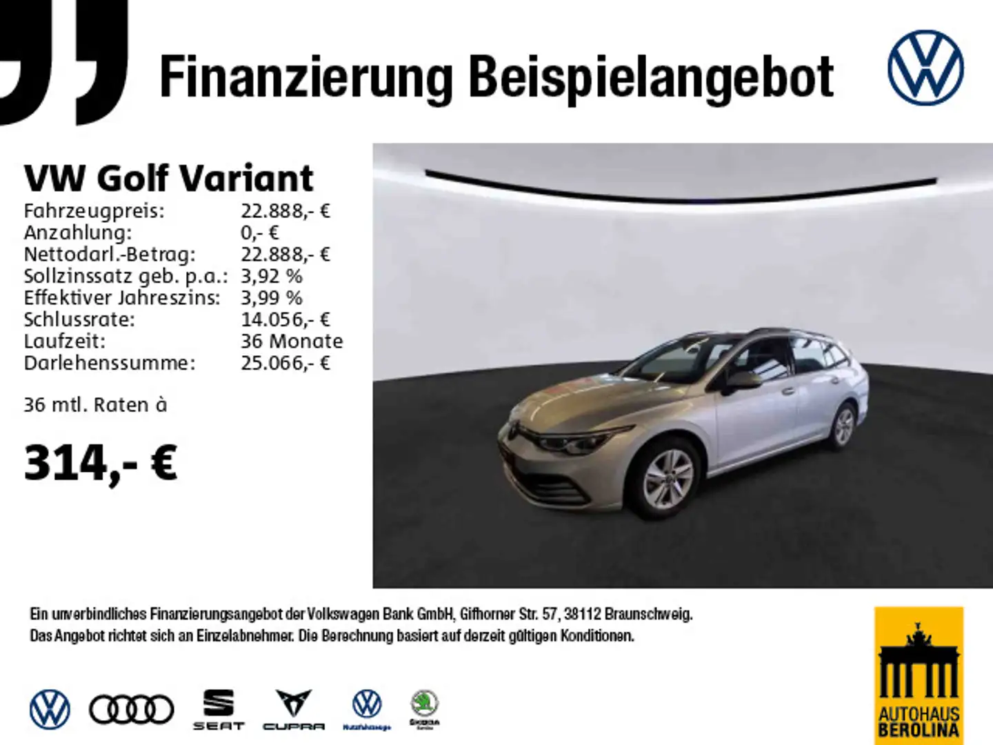 Volkswagen Golf Variant Golf VIII Variant 1.5 eTSI Life DSG *LED+*ACC* Silber - 1