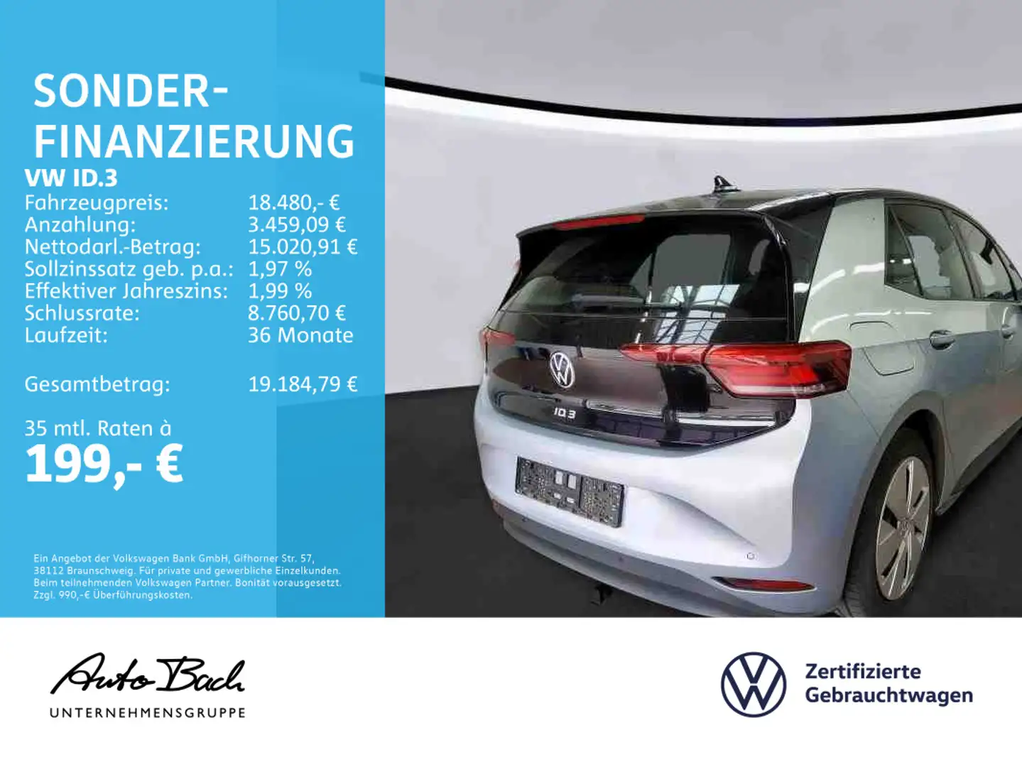 Volkswagen ID.3 Pure Performance Navi LED Standklima CarPla Silber - 2