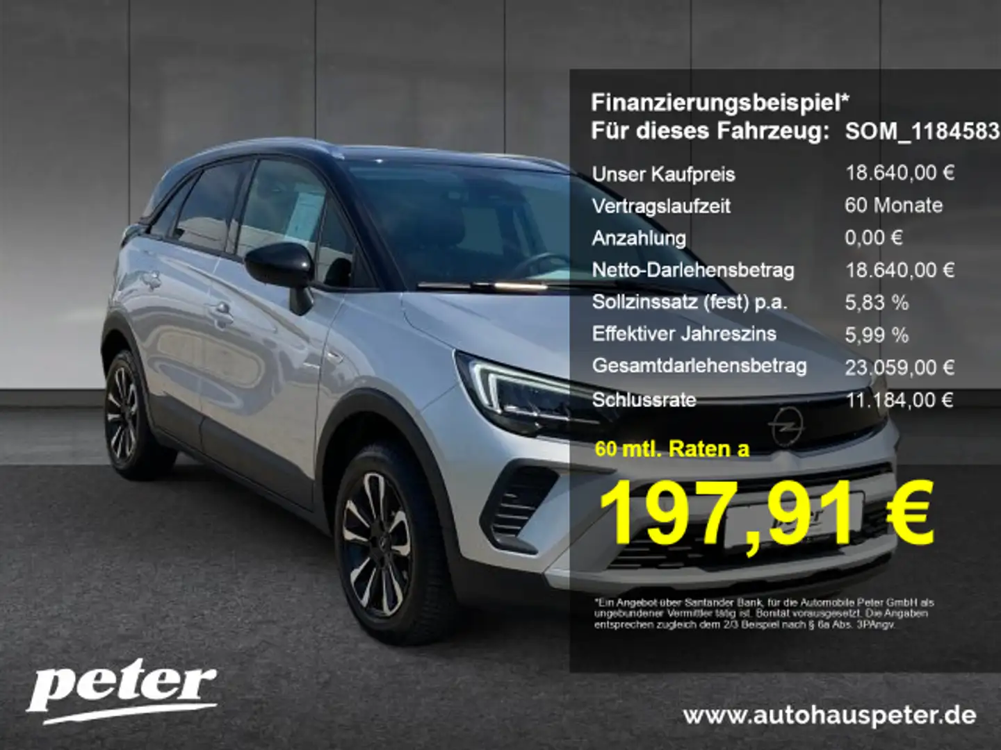 Opel Crossland Crossland 1.2 Turbo Elegance Automatik 130PS Gris - 1