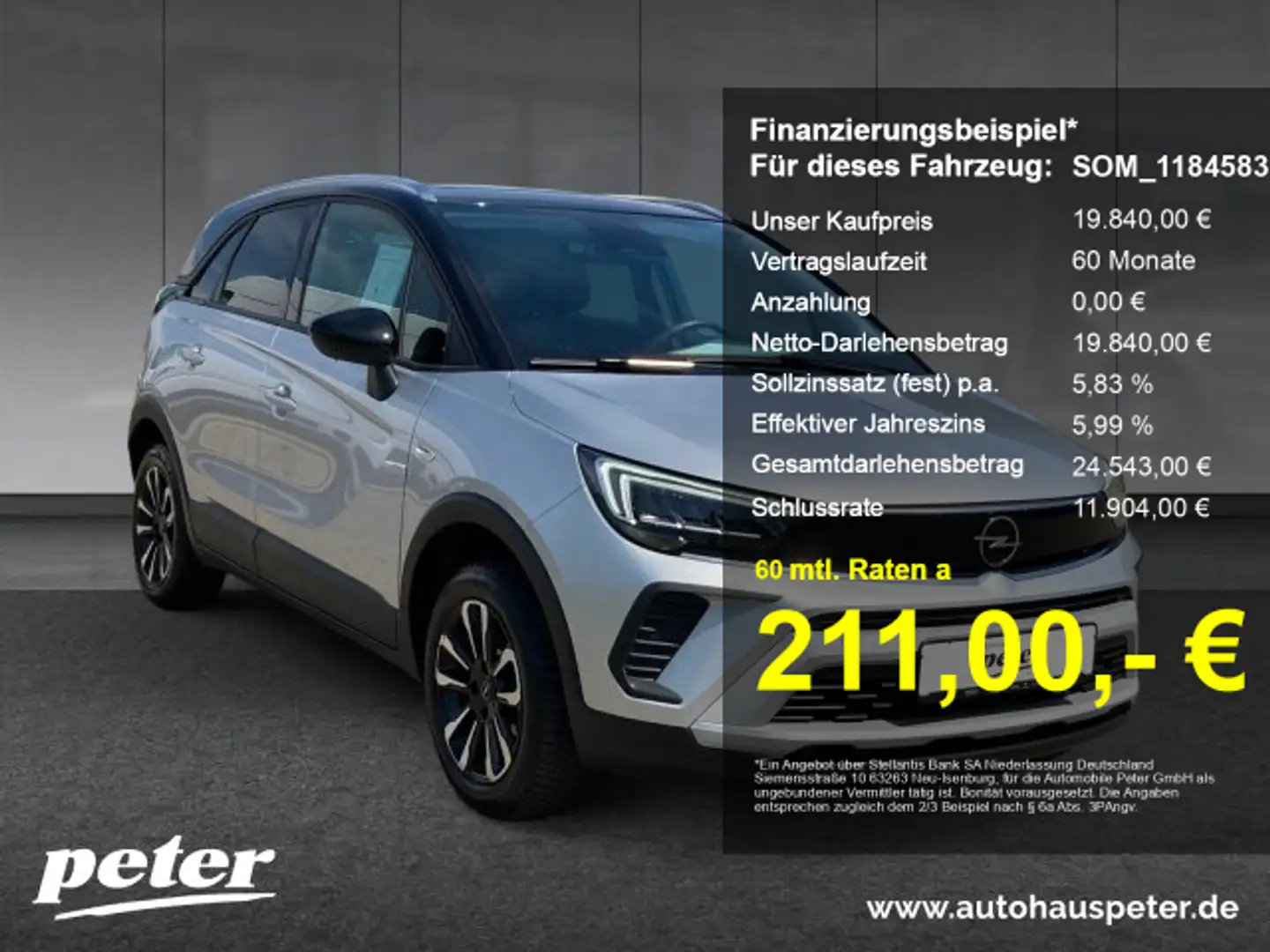 Opel Crossland Crossland 1.2 Turbo Elegance Automatik 130PS Gris - 1