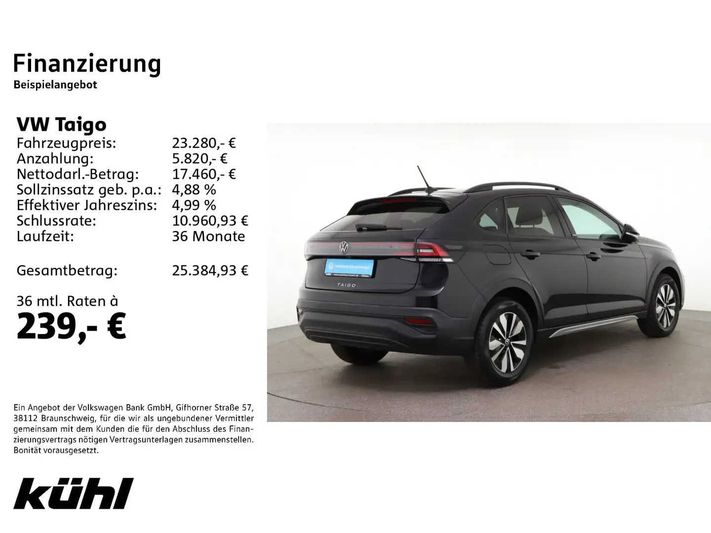 Volkswagen Taigo 1.0 TSI Move Schwarz - 2
