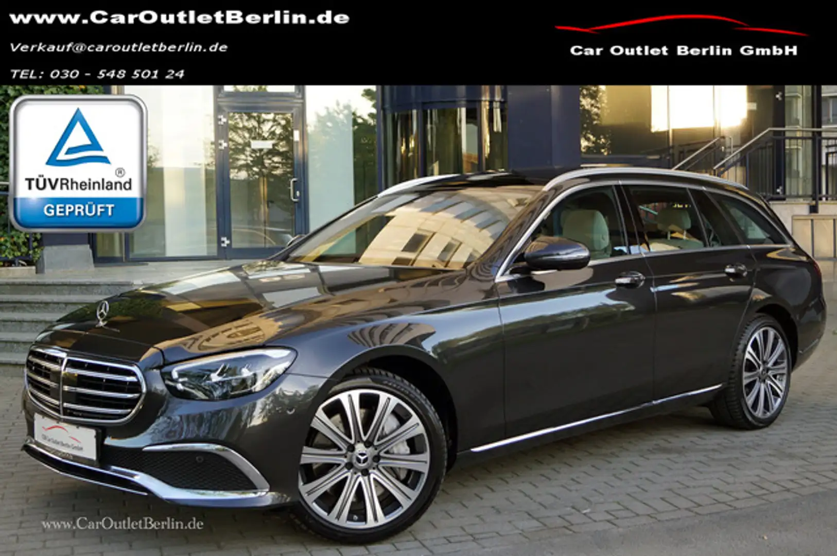 Mercedes-Benz E 400 d 4Matic T Nappa HUD 360Kamera Pano Memory Grijs - 1