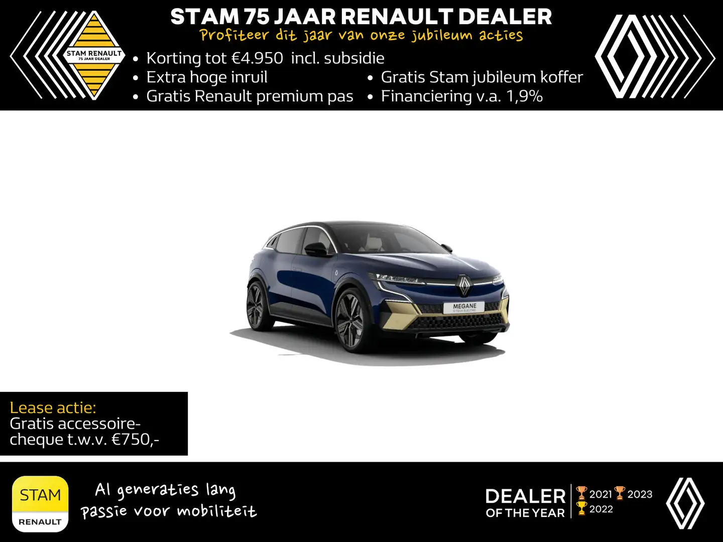 Renault Megane E-Tech EV60 optimum charge 220 1AT Iconic Automatisch Blue - 1