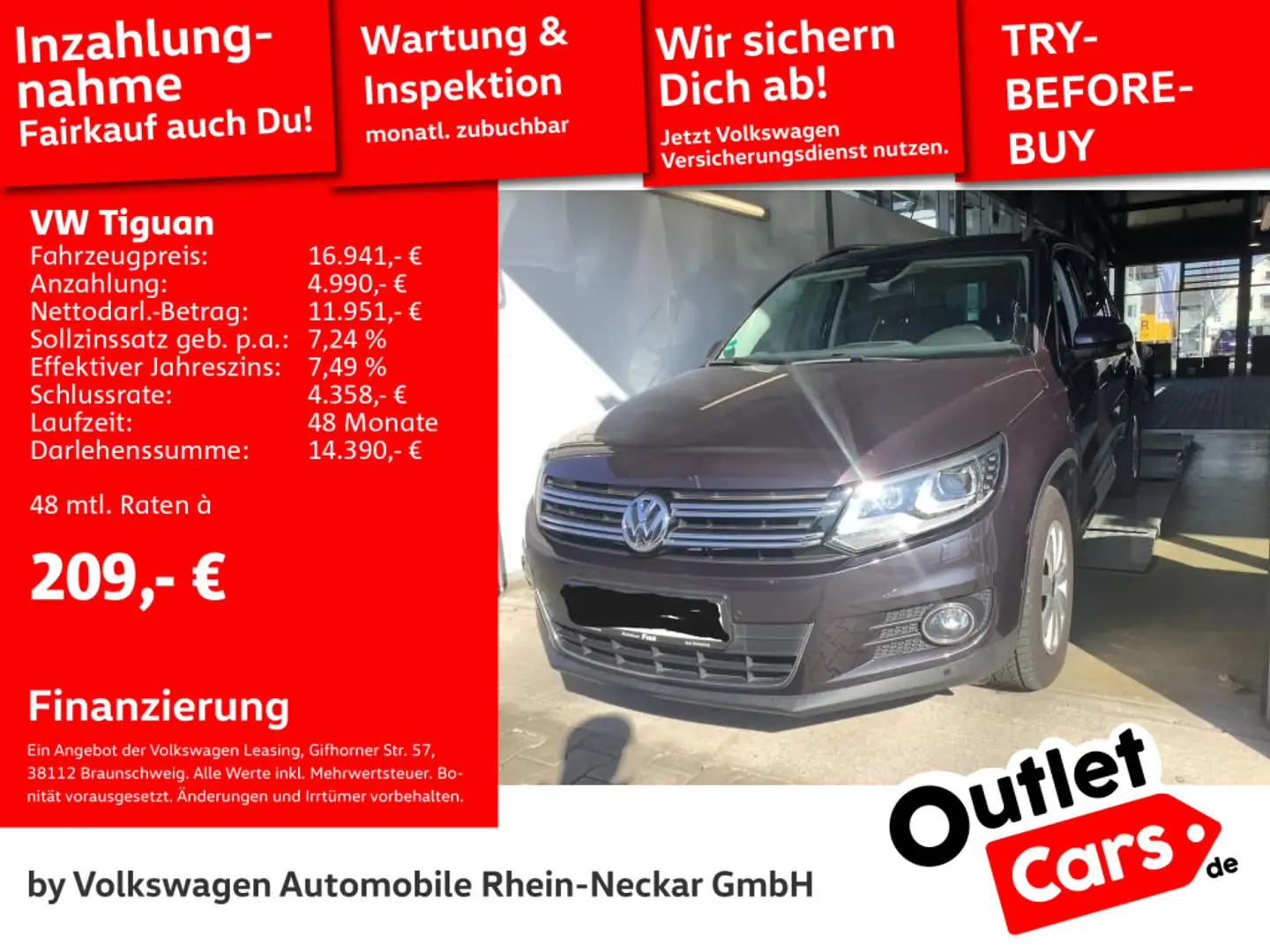 Volkswagen Tiguan 1.4  TSI Lounge Bi-Xenon Kamera Klima uvm Gris - 1