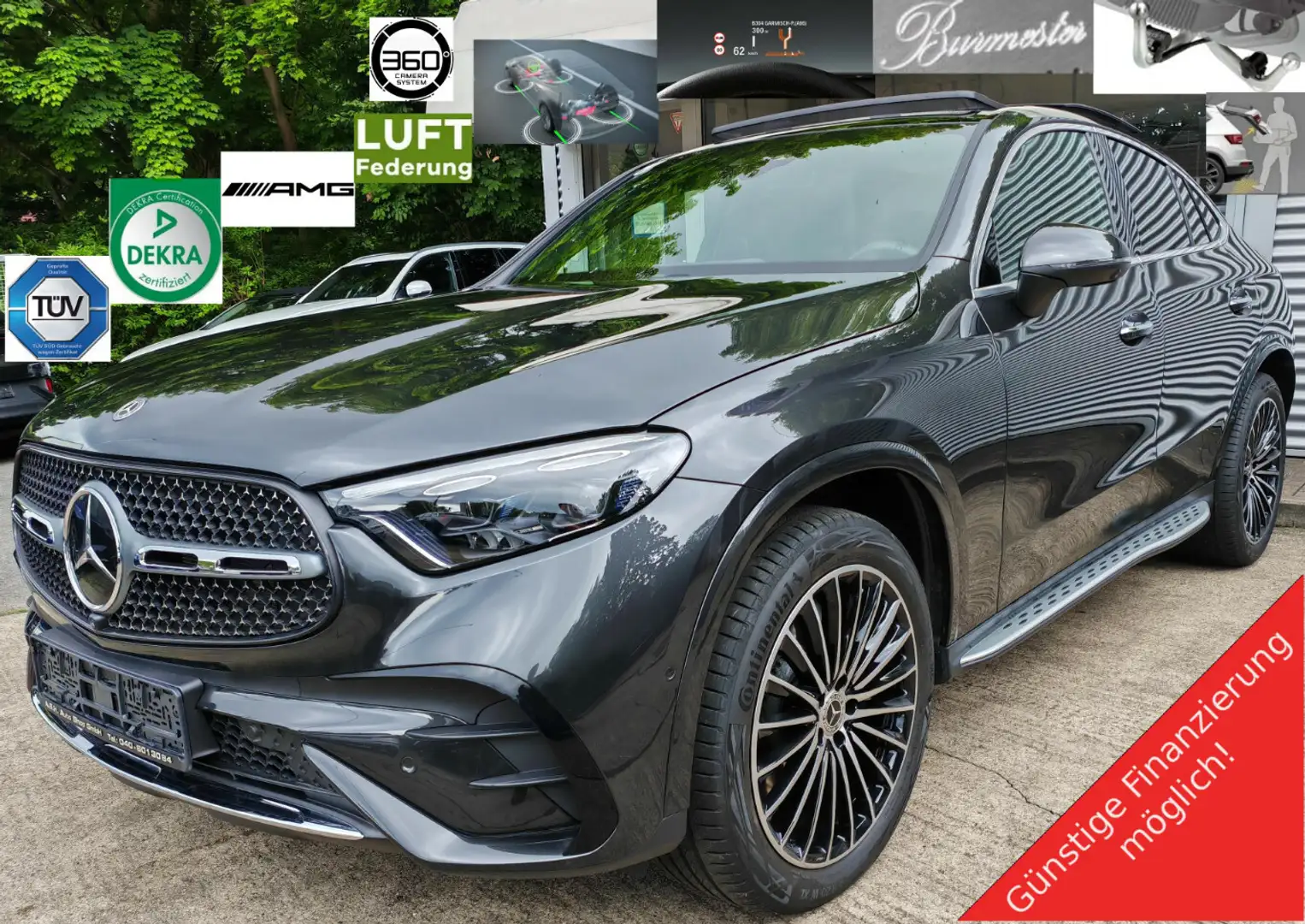 Mercedes-Benz GLC 450 AMG Coupe,Pan.Mass.Luftfed.HdUp360°AHK Gris - 1