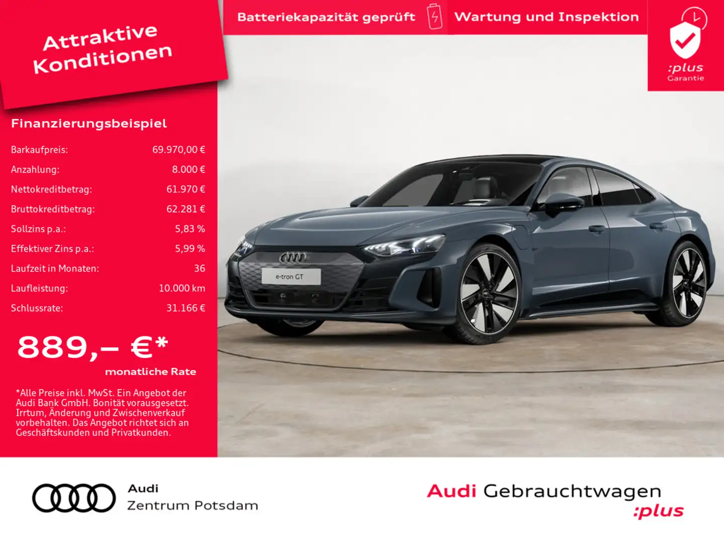 Audi e-tron GT quattro LASER 360° B&O PANO LUFT NA Grau - 1