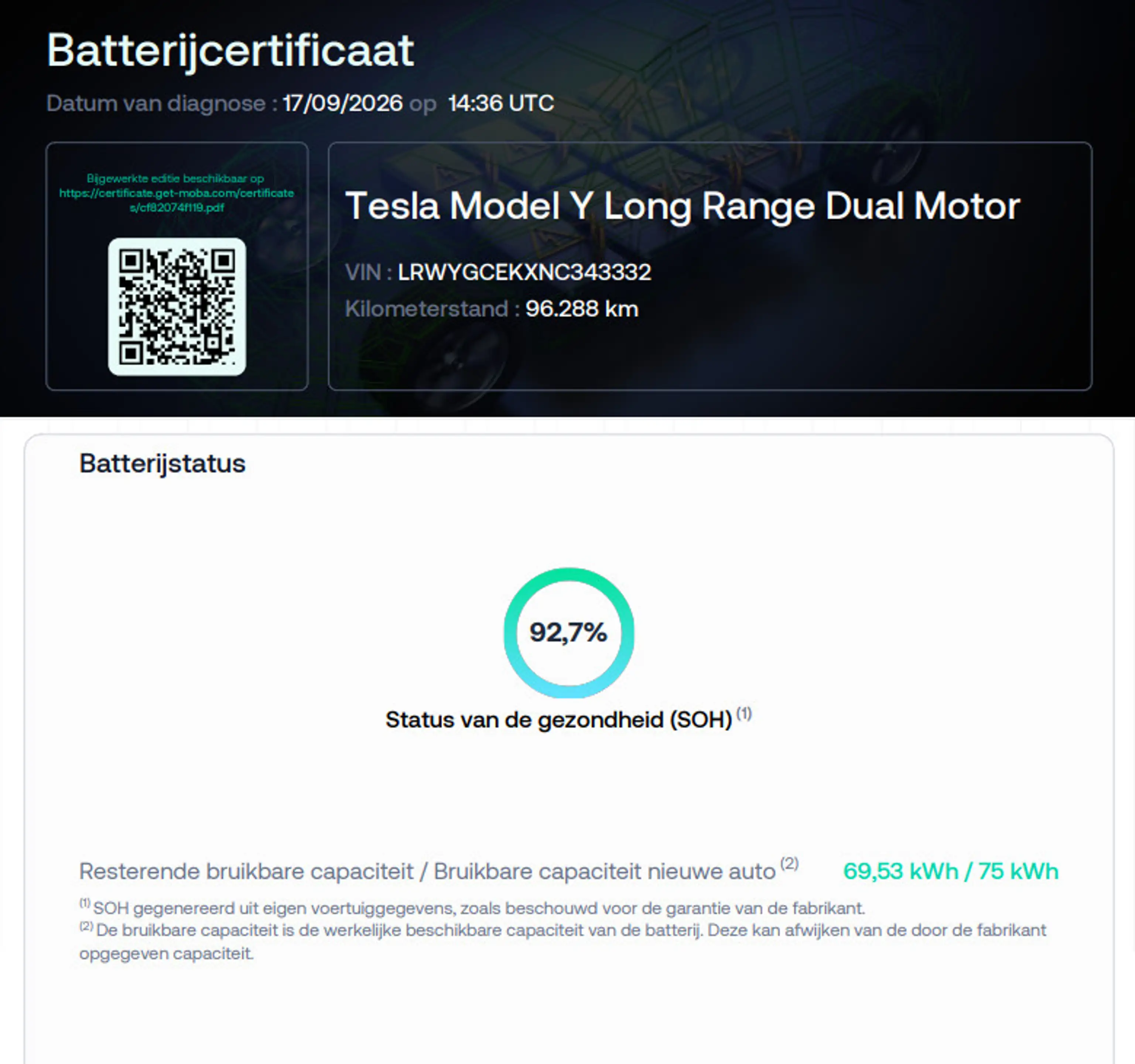 Tesla Model Y Long Range AWD 75 kWh SOH 93% | Lederen bekleding — photo 36