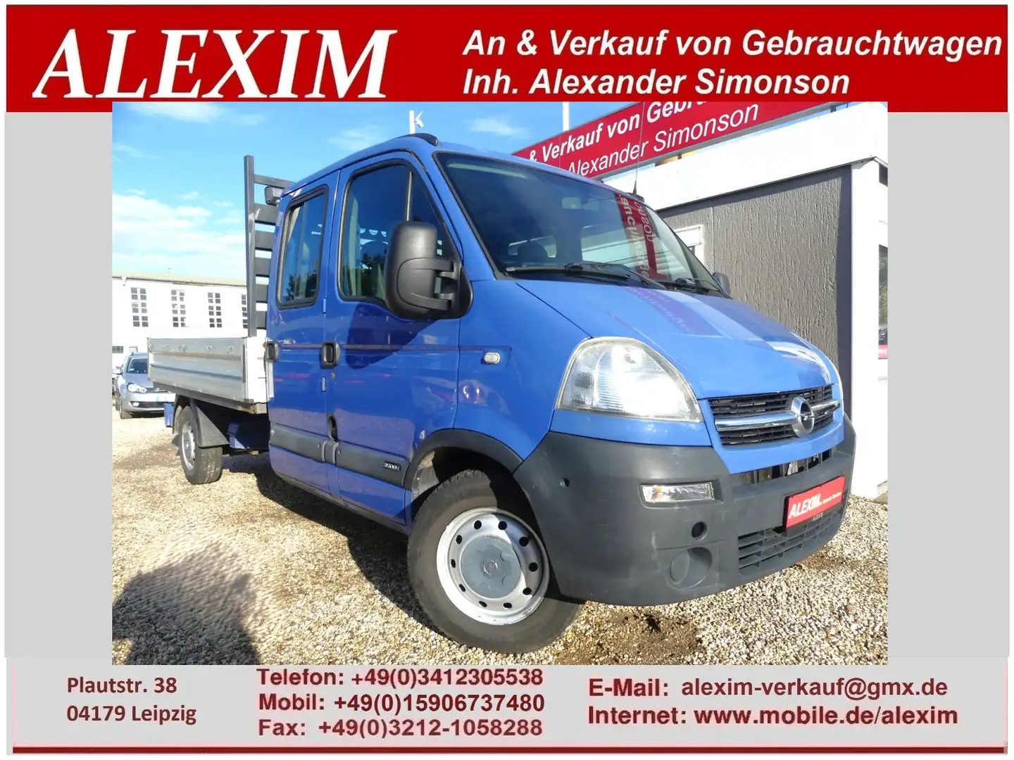 Opel Movano Doka Pritsche L3 3,5t/6 Sitzer/TÜV11.2026 Grau - 1