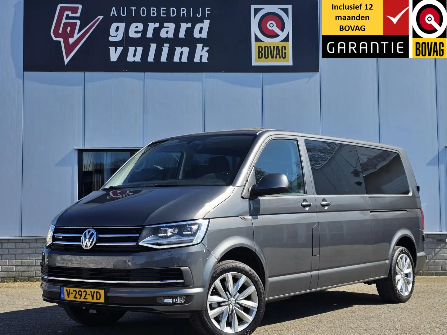 Volkswagen T6 Transporter 2.0 TDI 204PK L2H1 DC Highline 4-MOTION 2X SCHUIFD Gris - 1