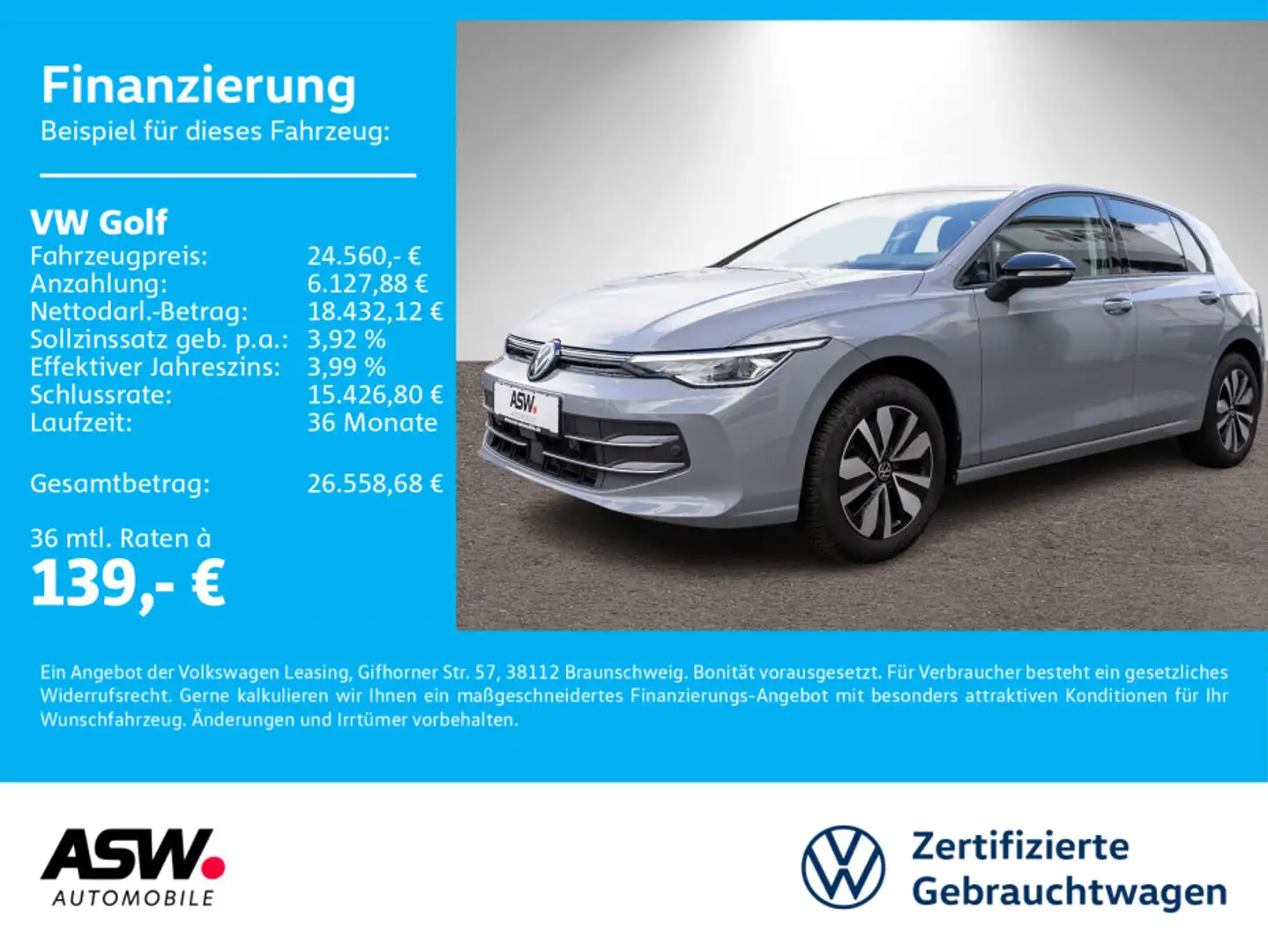 Volkswagen Golf Goal 1.5TSI 6-Gang LED Navi ACC SHZ AHK Grau - 1