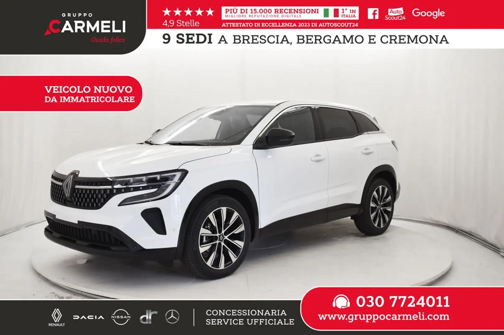 Renault Austral 1.3 mild hybrid Techno 160cv auto Bianco - 1