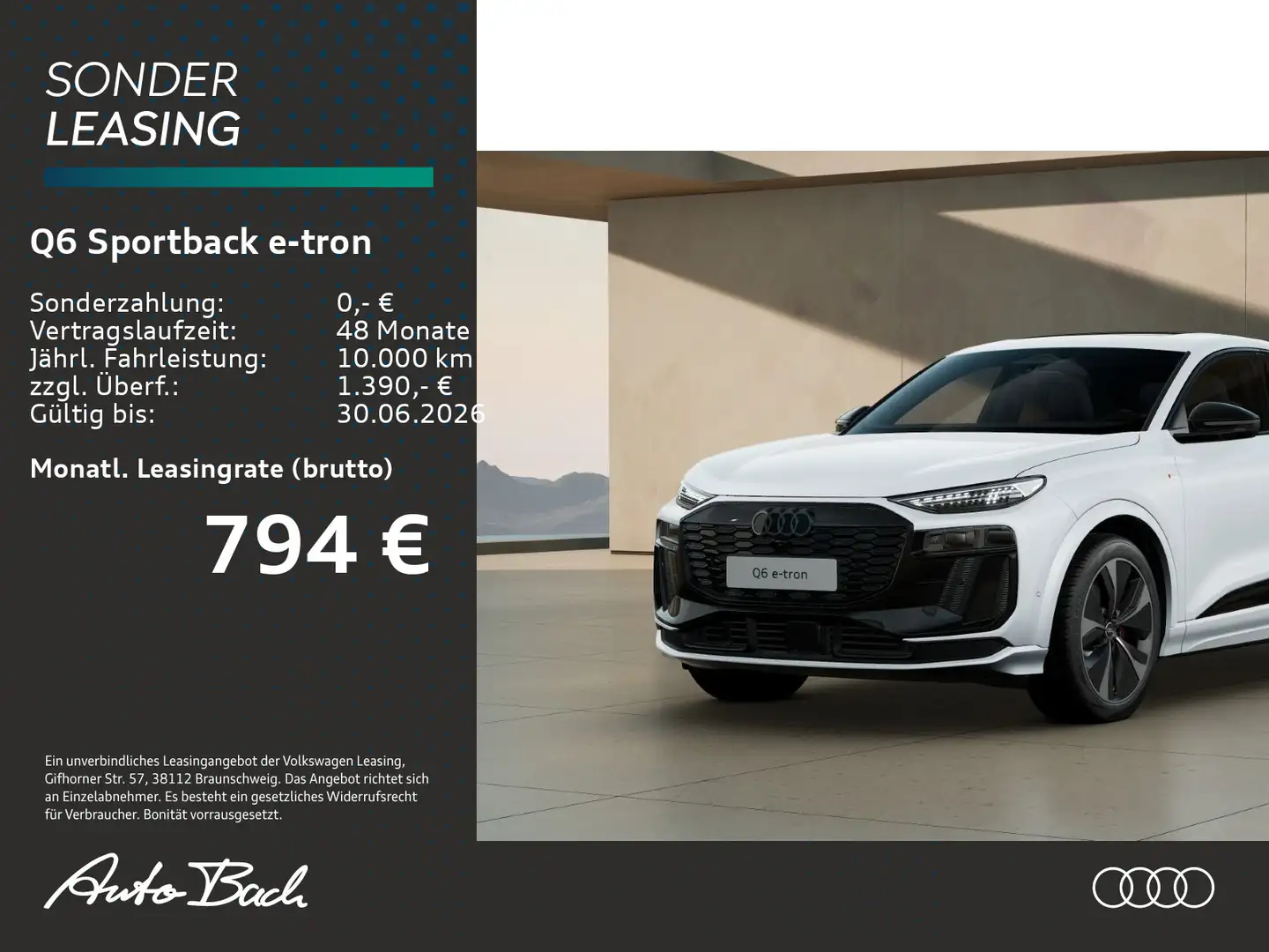 Audi Q6 e-tron quattro  Luftfwk./ Pano/ HuD Schwarz - 2