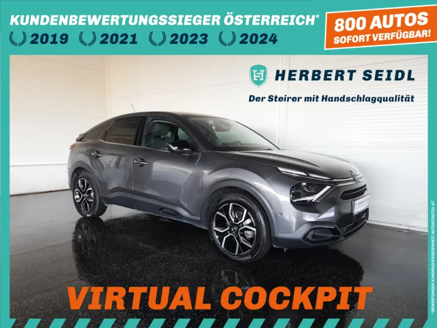 Citroen E-C4 Electric e-C4 e-C4 SHINE 50kWh Aut *VOLL LED / NAVI / HEAD-UP / 360°KAMERA / ACC / TEILLEDER / STANDHZG* Grau - 1