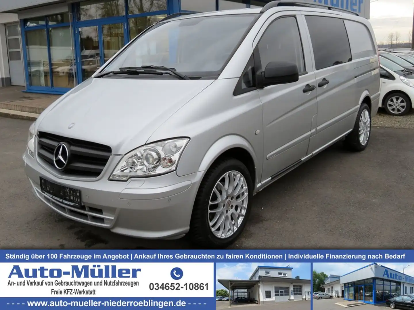 Mercedes-Benz Vito Kasten 122 CDI lang Bi-Xenon 18-Zoll-LMF AHK Grau - 1