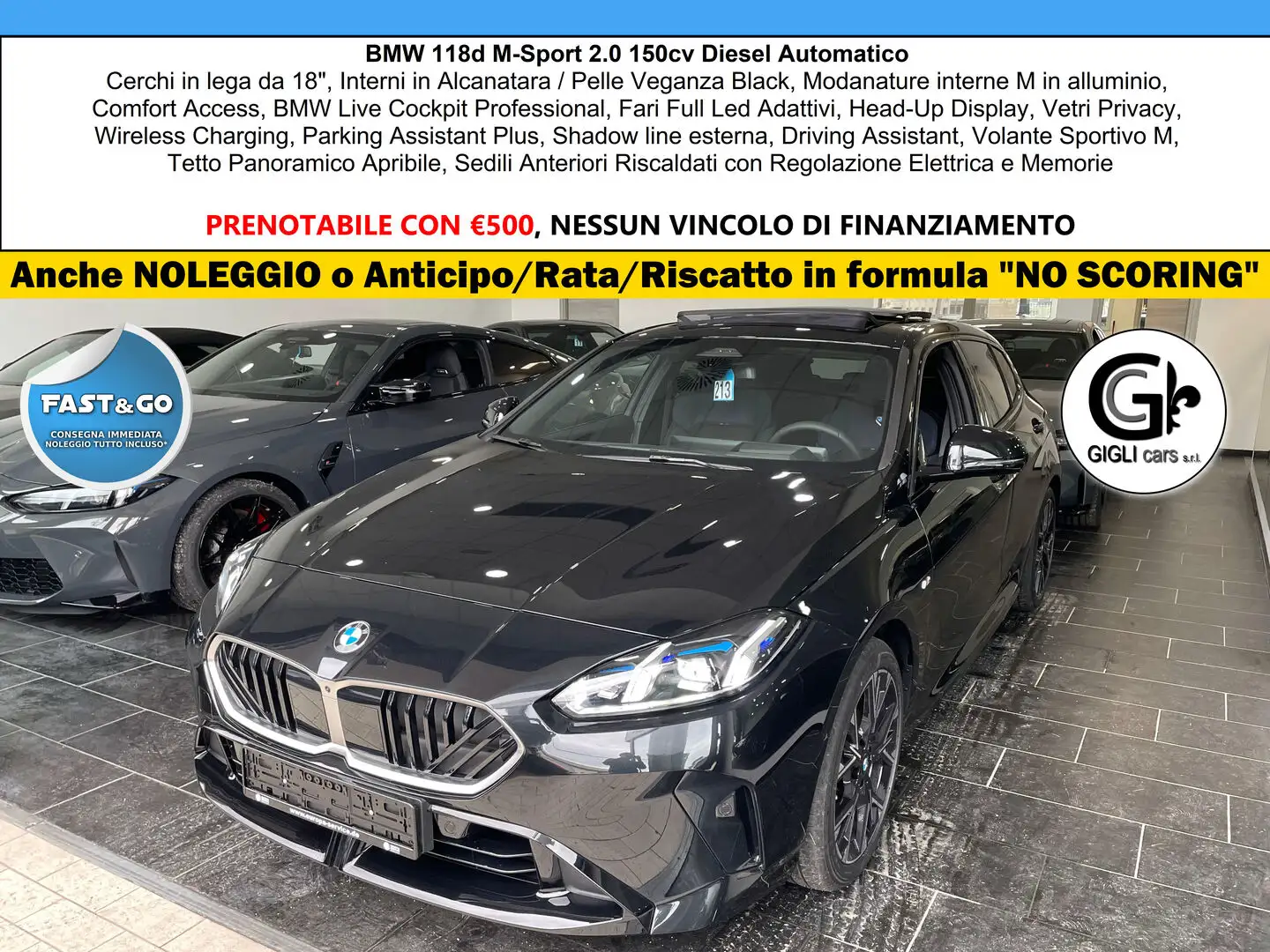 BMW 118 118d M-Sport Tetto C18" msport New Model Zwart - 1