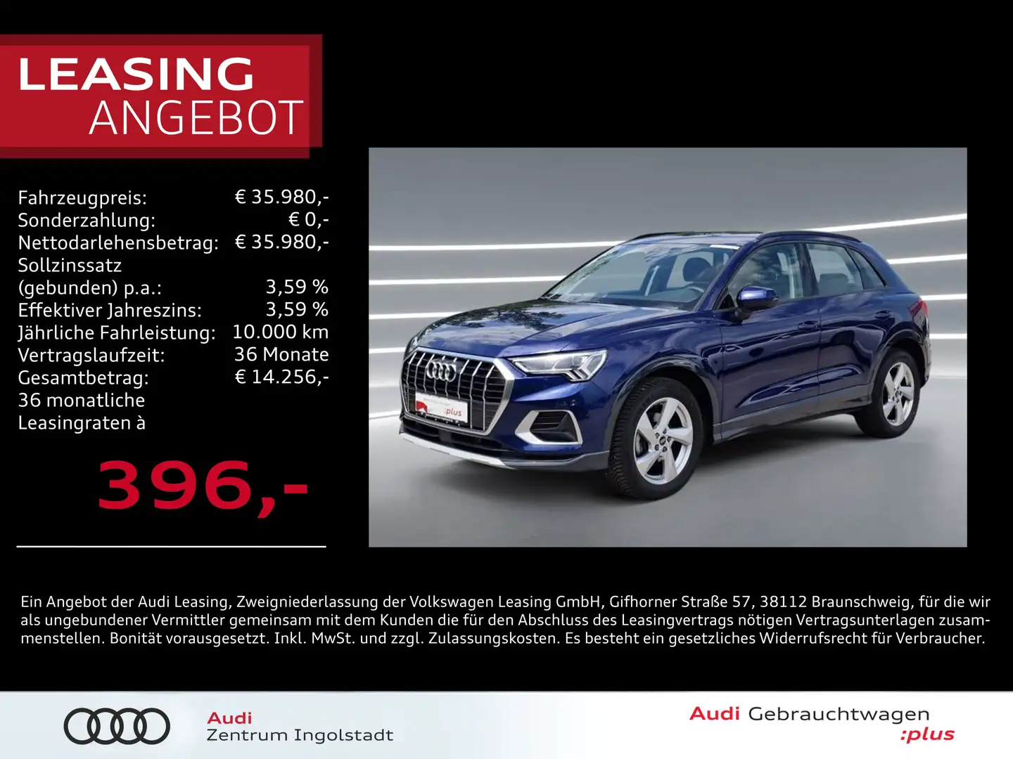 Audi Q3 35 TDI LED NAVI ACC Kamera virtual advanced Blau - 1