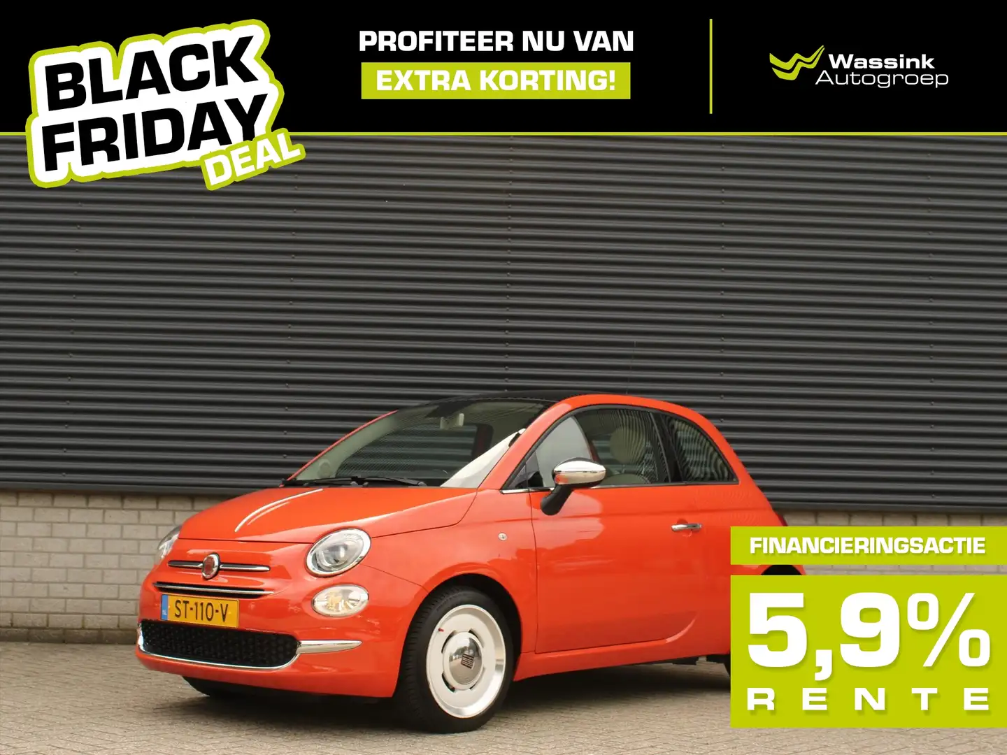 Fiat 500 BLACK FRIDAY DEAL I Anniversario TwinAir 80pk I Cr Orange - 1