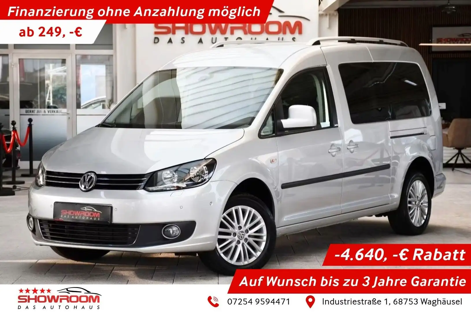 Volkswagen Caddy 2.0 TDI Maxi Cup  7 Sitzer 1.Hand Silber - 1