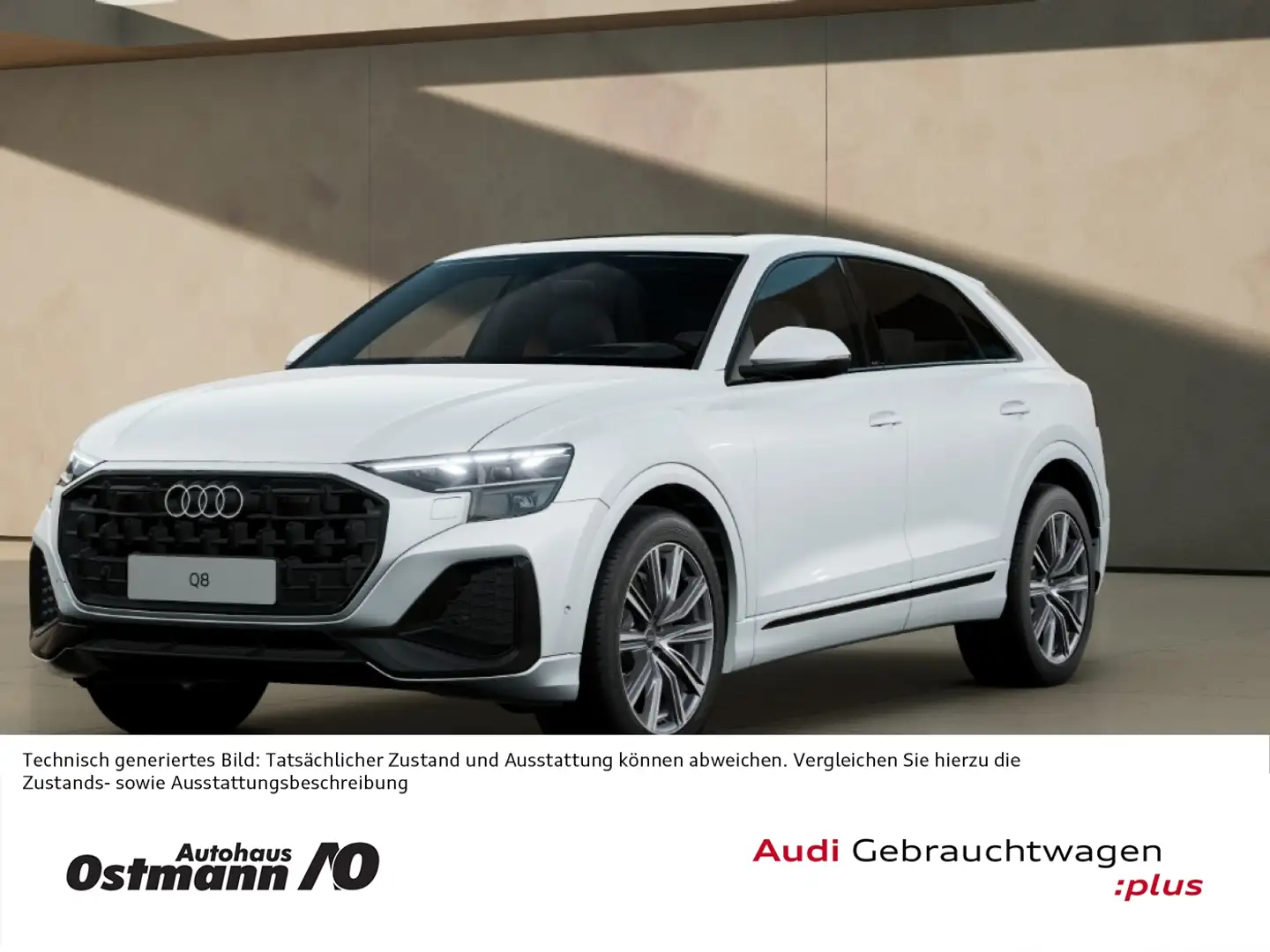 Audi Q8 50 TDI quattro AHK Matrix HUD Pano 360° Weiß - 1