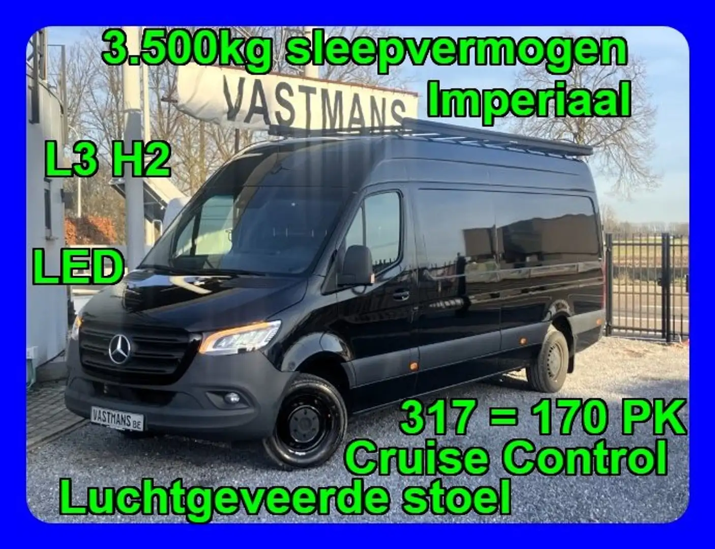 Mercedes-Benz Sprinter 317 37.500€+BTW / Trekhaak 3.500kg / L3 H2 L3H2 Noir - 1