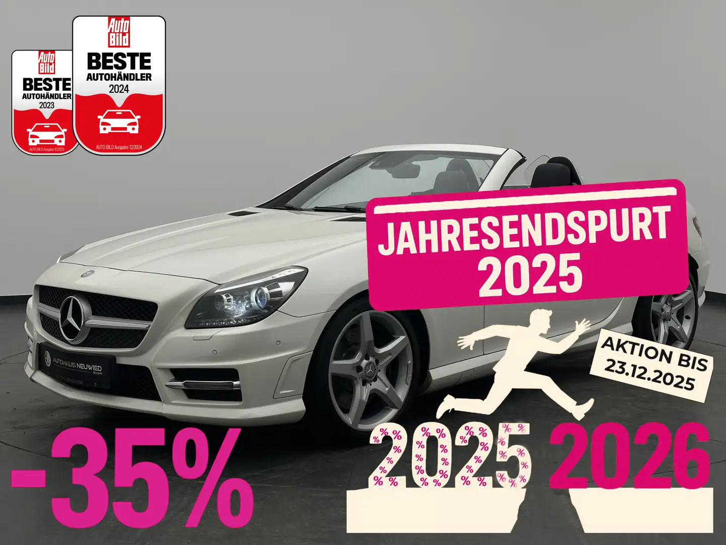 Mercedes-Benz SLK 250 SLK 250 7G-TRONIC AMG +H/K+ILS+LEDER+SCARF+NAVI+ White - 1