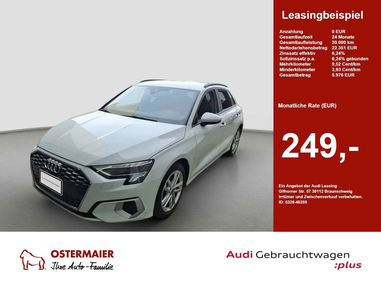 Audi A3 2024 — Sportback ADVANCED 30 TDI LED.ACC.VIRTUAL.NAVI.PDC