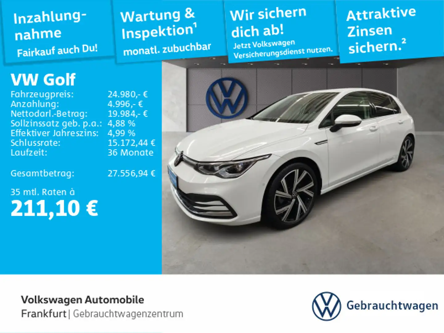 Volkswagen Golf VIII 2.0 TDI DSG Style Navi LEDPlus DAB+ Fr Weiß - 1