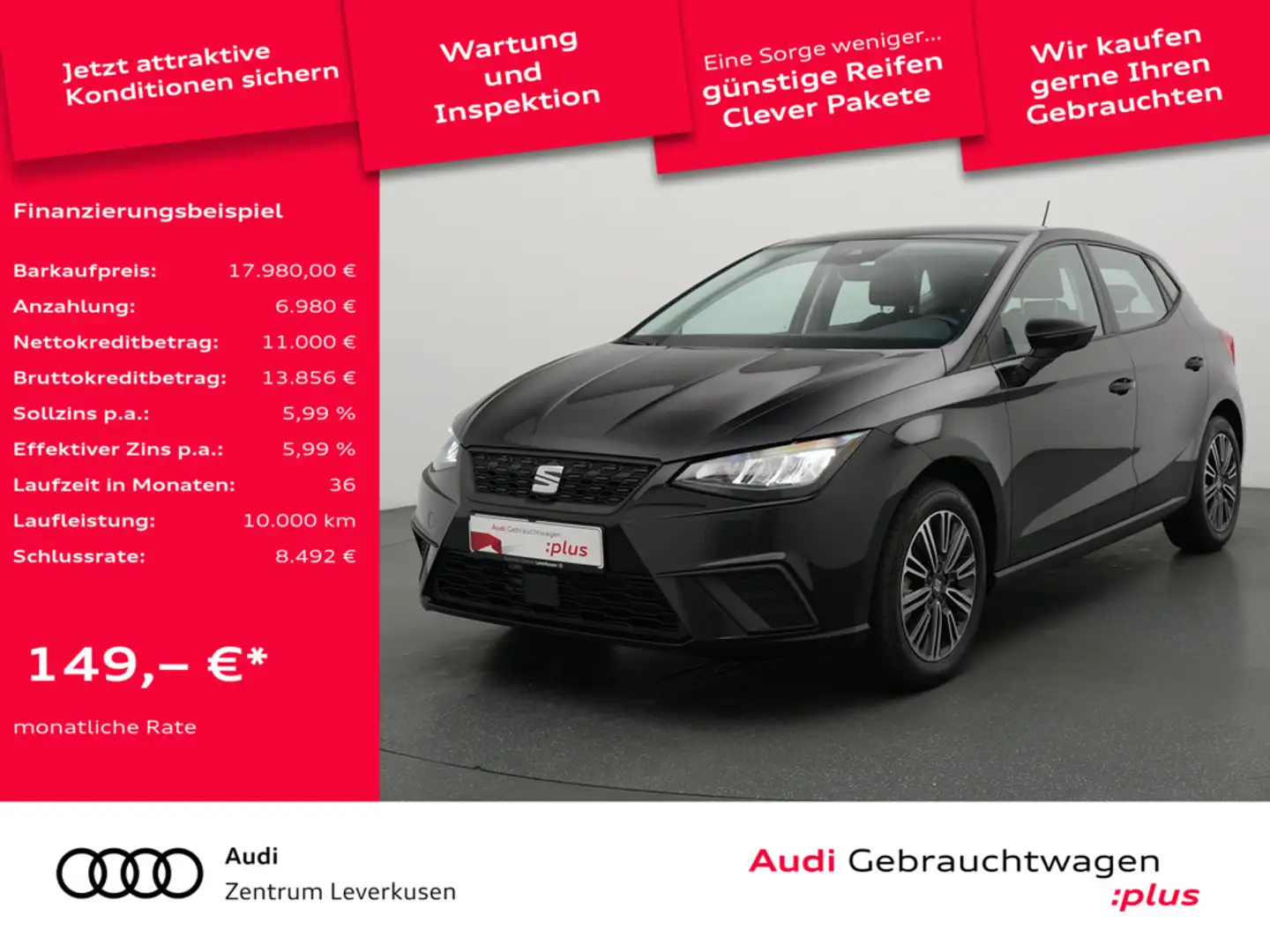 SEAT Ibiza Style VIRT SHZ PDC LED CARPLAY Schwarz - 1