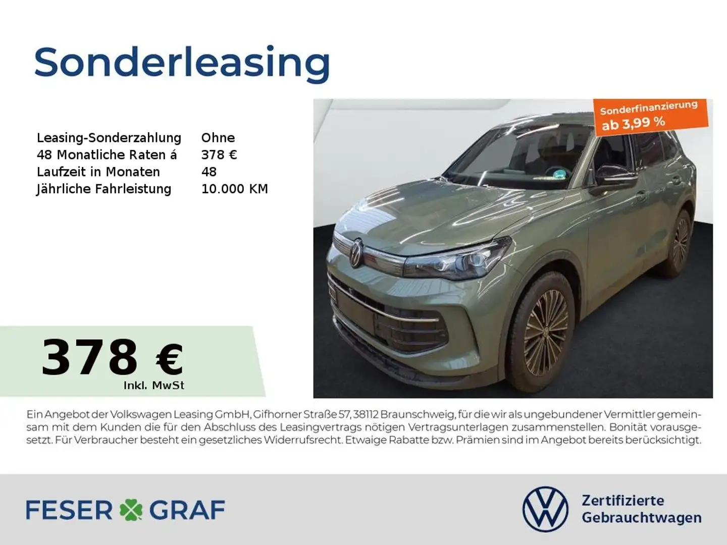 Volkswagen Tiguan Goal 1.5 eTSI DSG Navi AHK AreaView LED Grün - 1