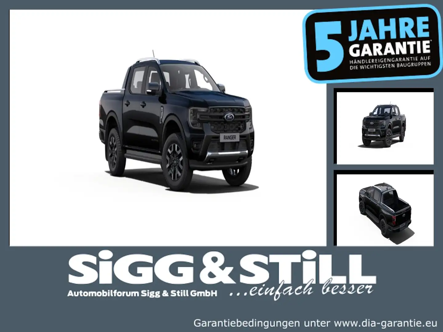 Ford Ranger Wildtrak 2.3 DoKa PHEV NAVI*iACC*360*PDC Noir - 1