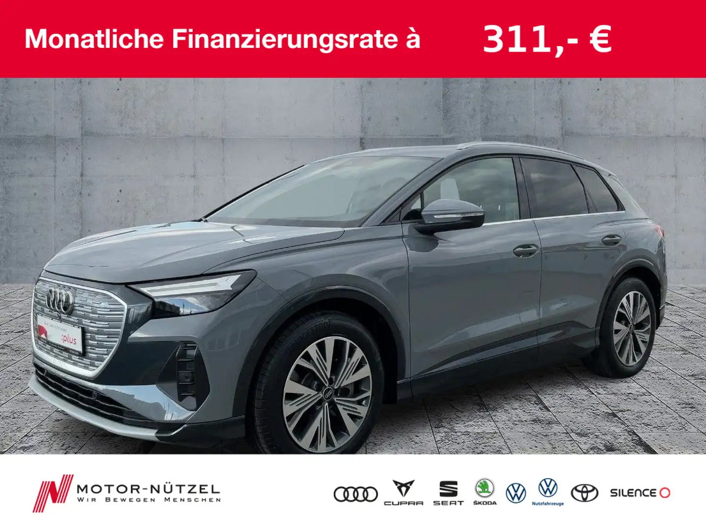 Audi Q4 e-tron 40 ADVANCED LED+2xPDC+GRA+DAB+SHZ+19" Grijs - 1