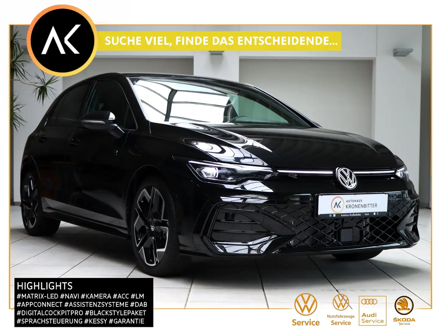 Volkswagen Golf 1.5 eTSI R-Line DSG 150PS-LED Navi Kamera BlackSty Schwarz - 1