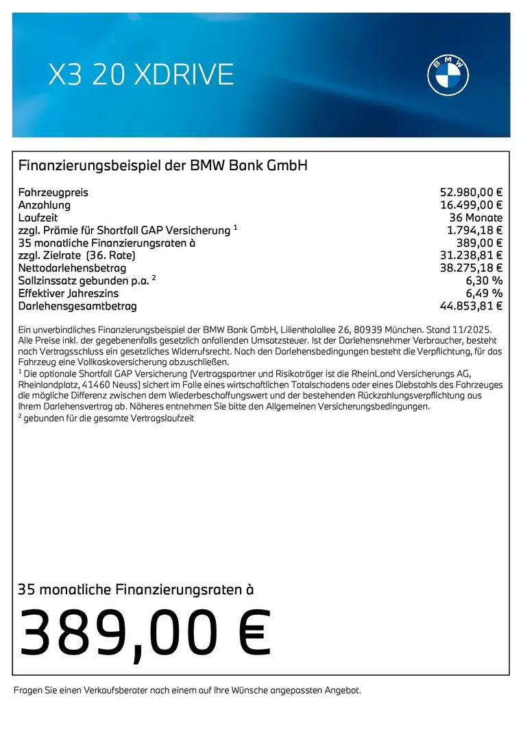 BMW X3 xDrive20i M Sportpaket DAB Komfortzg. AHK Grau - 2