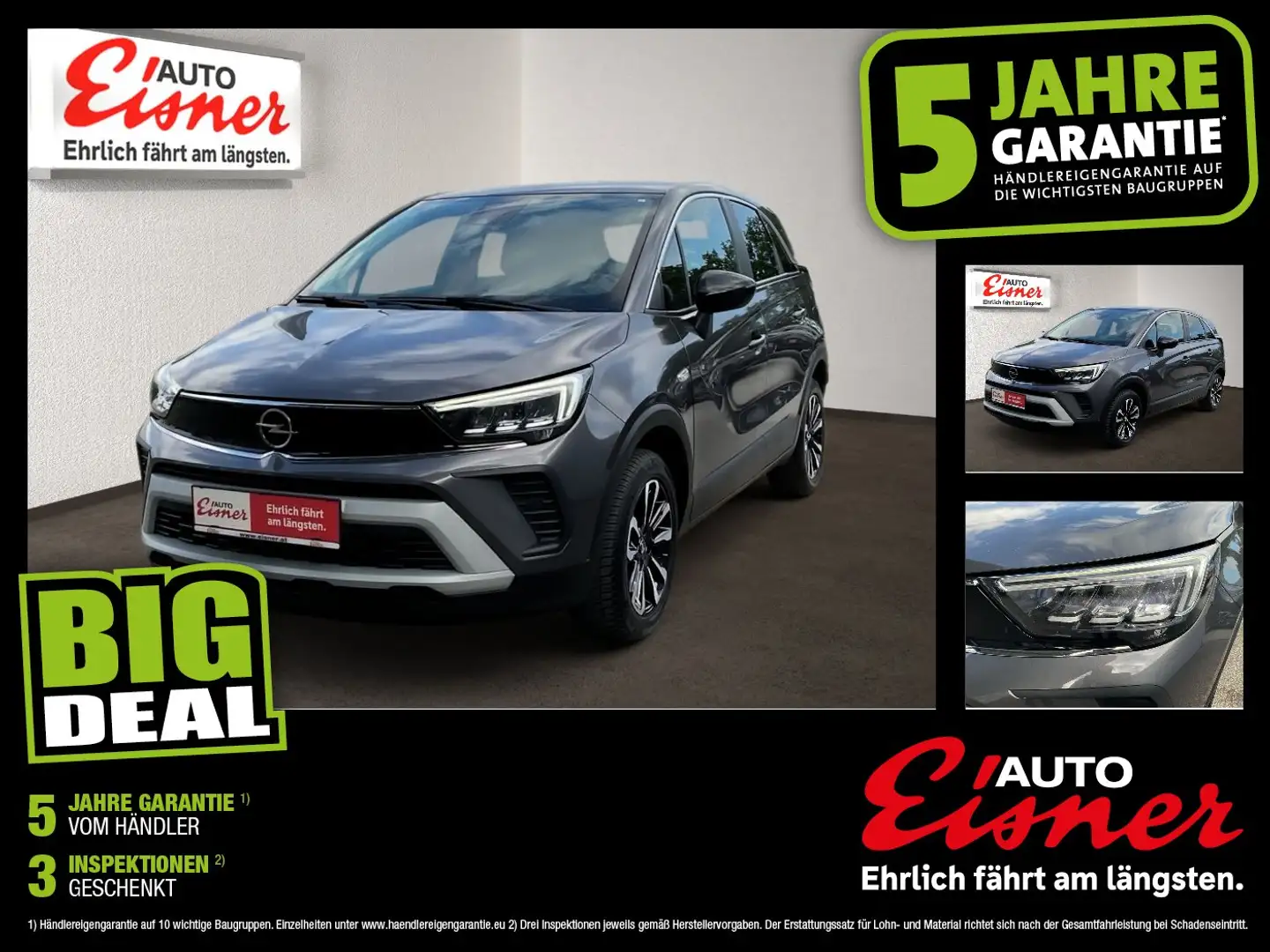 Opel Crossland 1.2 Turbo Elegance 2xKlima AUT KlimaA Grau - 1