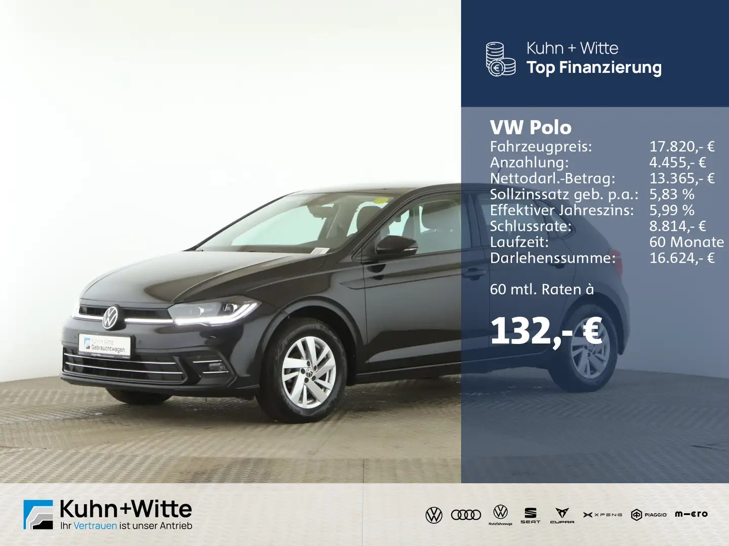 Volkswagen Polo 1.0 TSI Style *IQ.Light*LED*PDC*Navi*SHZ*Kl Schwarz - 1