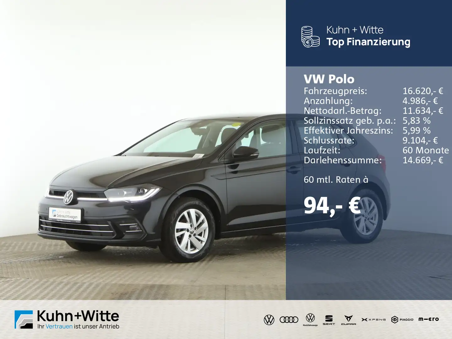 Volkswagen Polo 1.0 TSI Style *IQ.Light*LED*PDC*Navi*SHZ*Kl Noir - 1