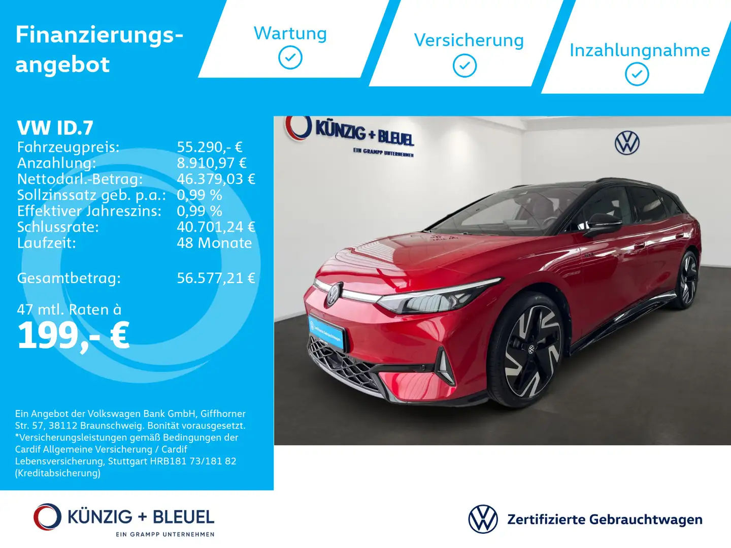 Volkswagen ID.7 Tourer GTX 4Motion Navi*LED*AHK*Kamera*Ansc Rot - 1