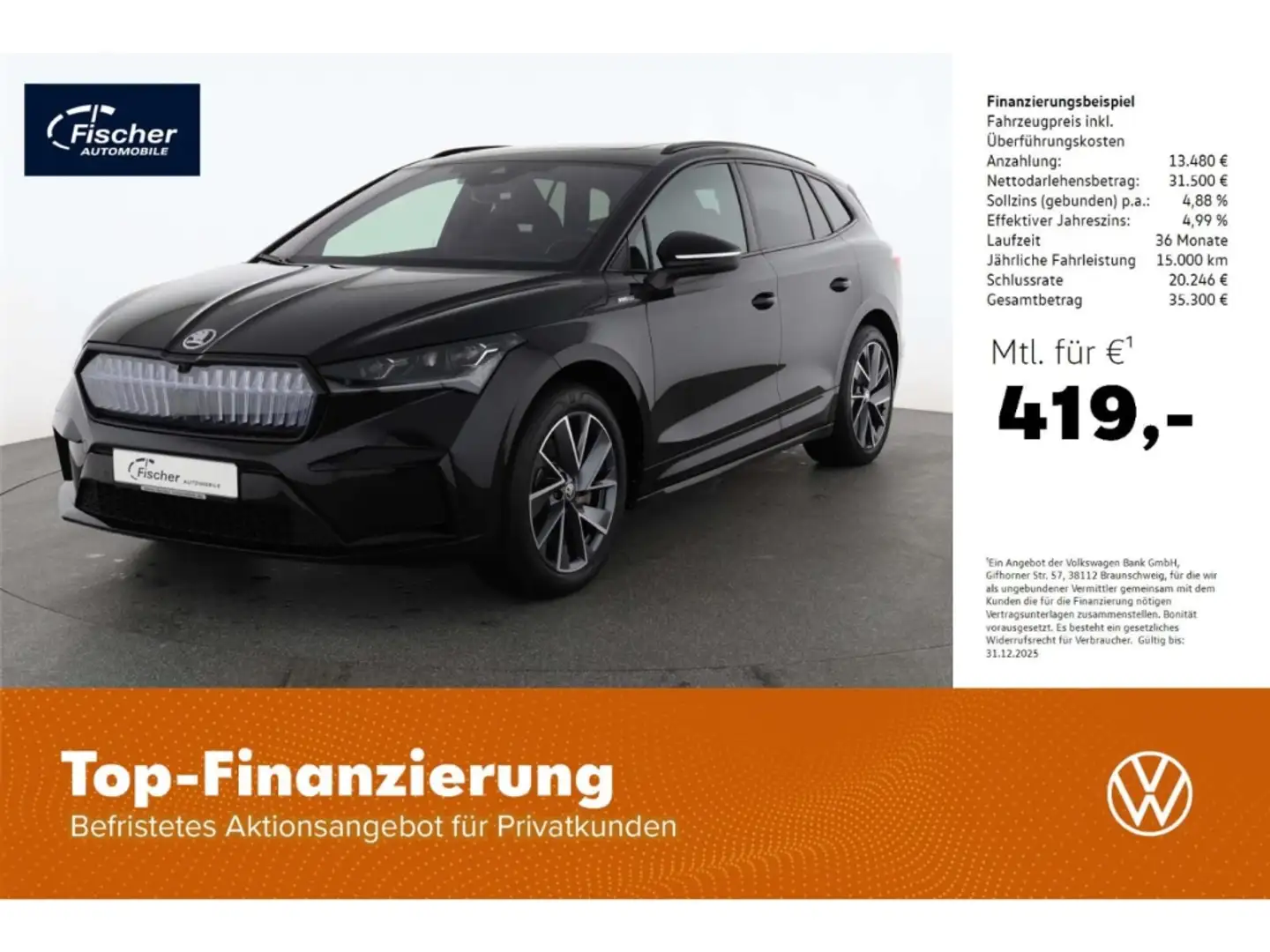 Skoda Enyaq Sportline 85 82kWh W-Pumpe/AHK/Pano/Canton Schwarz - 1