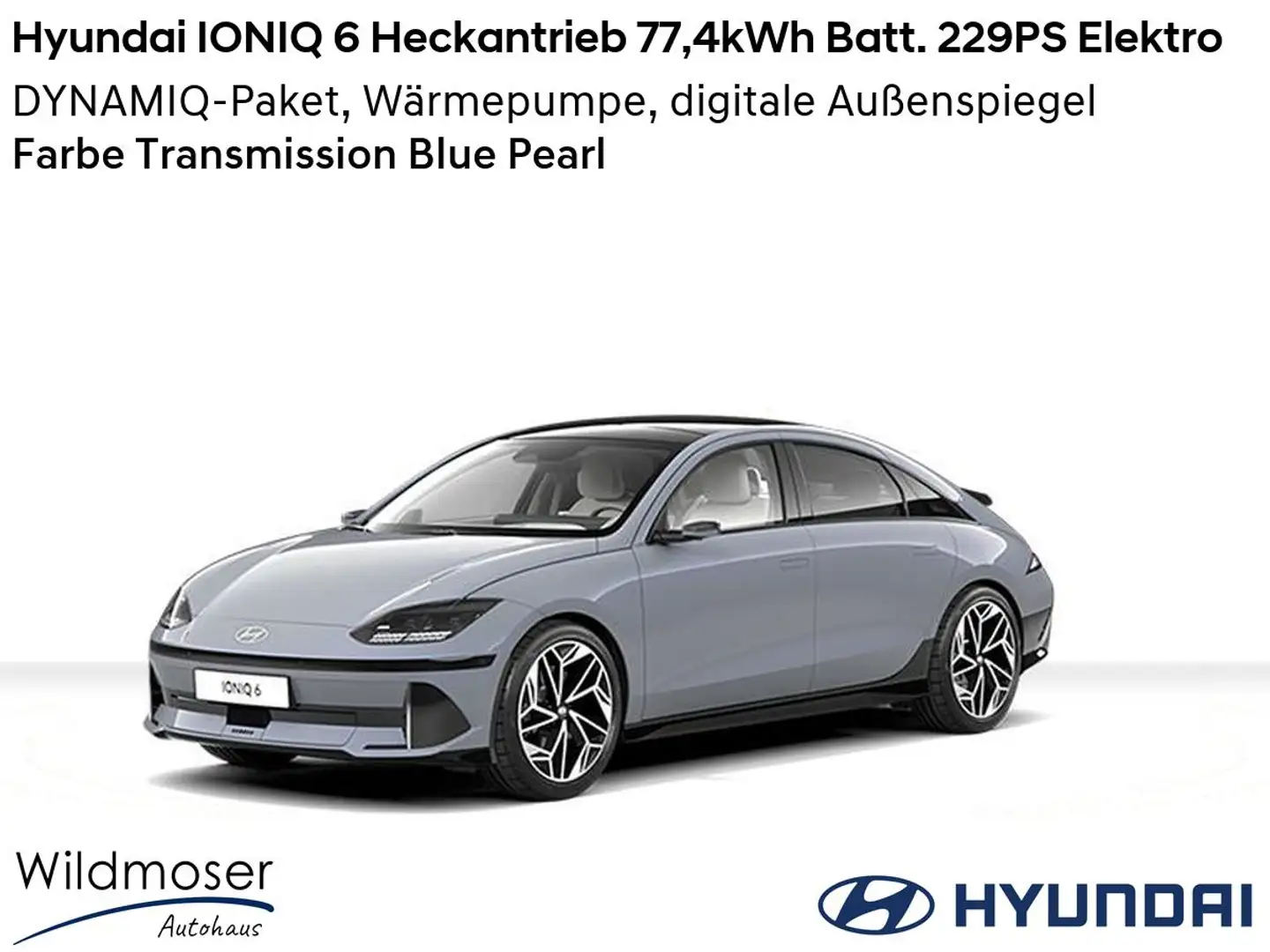 Hyundai IONIQ 6 ⚡ Heckantrieb 77,4kWh Batt. 229PS Elektro ⏱ Sofort Blau - 1