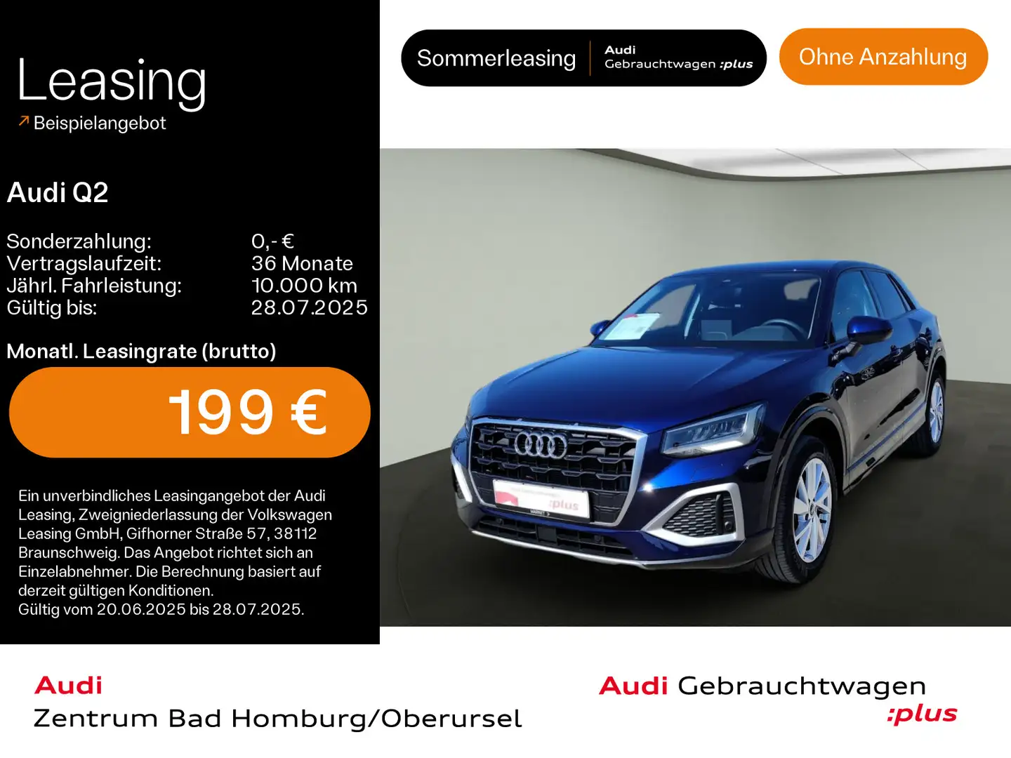 Audi Q2 Advanced 30 TFSI*Navi*LED*AHK*PDC*Virtual Coc Blau - 1