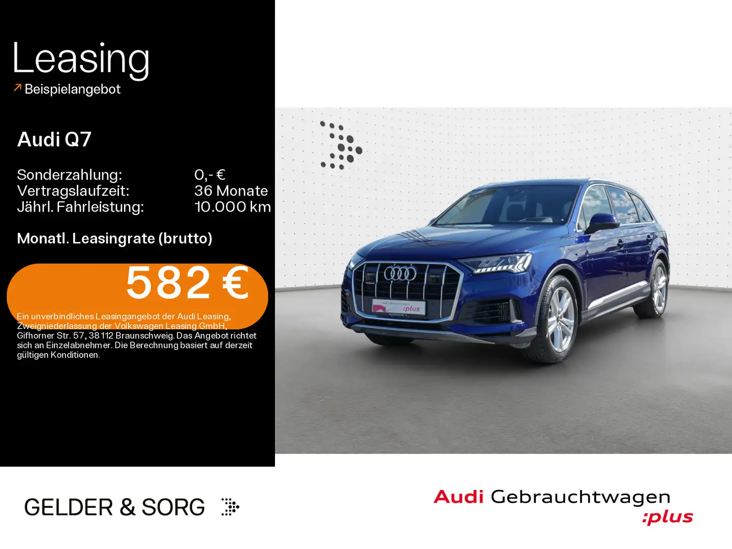 Audi Q7 55 TFSI qu. 7Sitze*AHK*Matrix*AIR*Pano*HuD Blau - 1